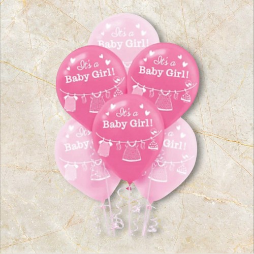 Kız Bebek 6Lı Helyum Balon (Ek Ürün Olarak Satılır) Kız Bebek 6Lı Helyum Balon (Ek Ürün Olarak Satılır)